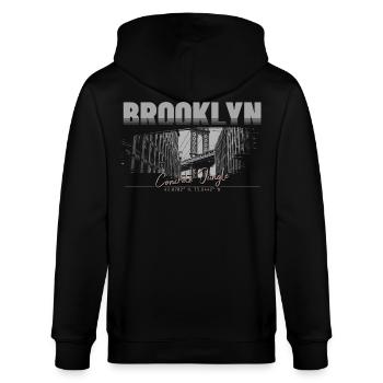 Streetwear Jungle de béton de Brooklyn - Veste à capuche bio CULTIVATOR Stanley/Stella Unisexe - noir - Dos - Anna (173cm)