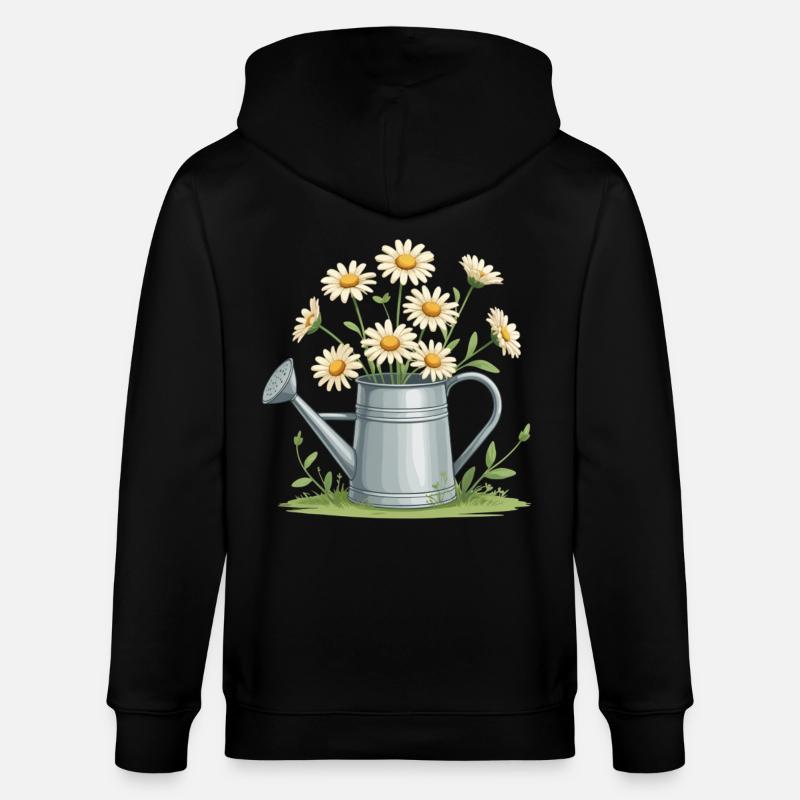 Gänseblümchen in der Gießkanne - Stanley/Stella Unisex Bio-Kapuzenjacke CULTIVATOR - Schwarz