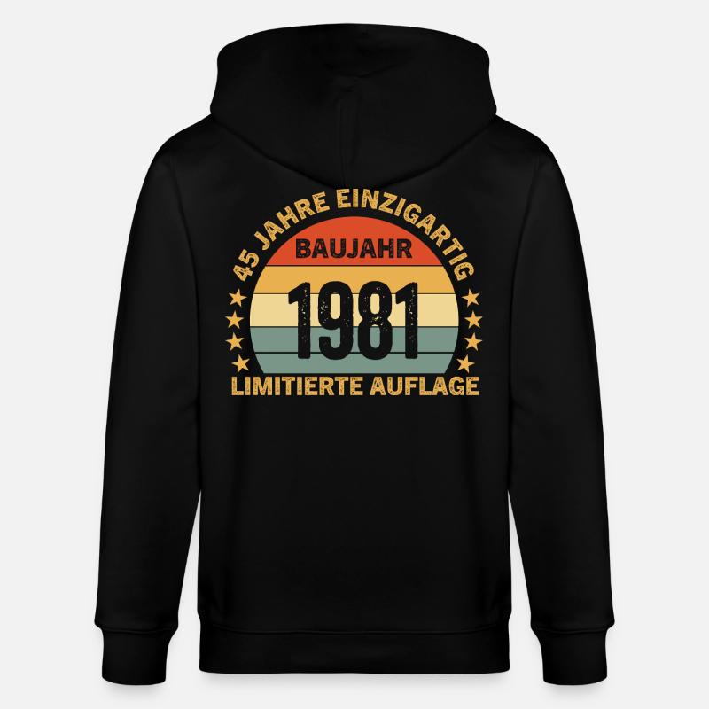 45 ans d’édition limitée unique - Veste à capuche bio CULTIVATOR Stanley/Stella Unisexe - noir
