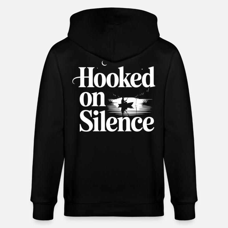 Motif de pêche en silence - Veste à capuche bio CULTIVATOR Stanley/Stella Unisexe - noir