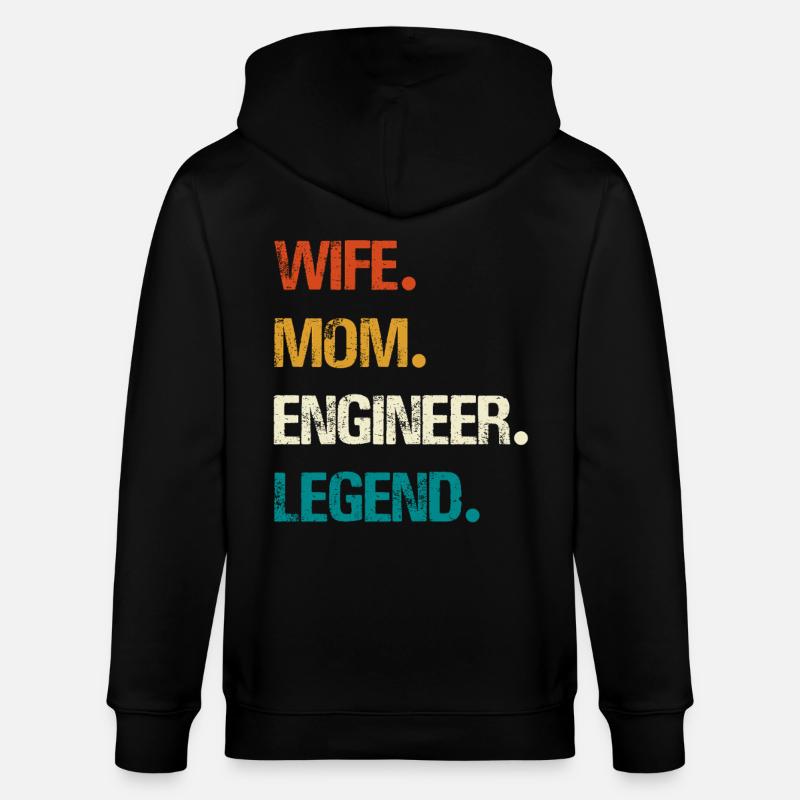 Engineer Legend – Strong Women's Technology - Stanley/Stella CULTIVATOR  Unisex Organic Hooded Jacket - black