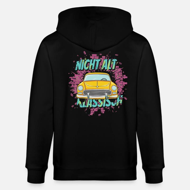 Oldtimer Auto – Nicht Alt Klassisch - Stanley/Stella Unisex Bio-Kapuzenjacke CULTIVATOR  - Schwarz