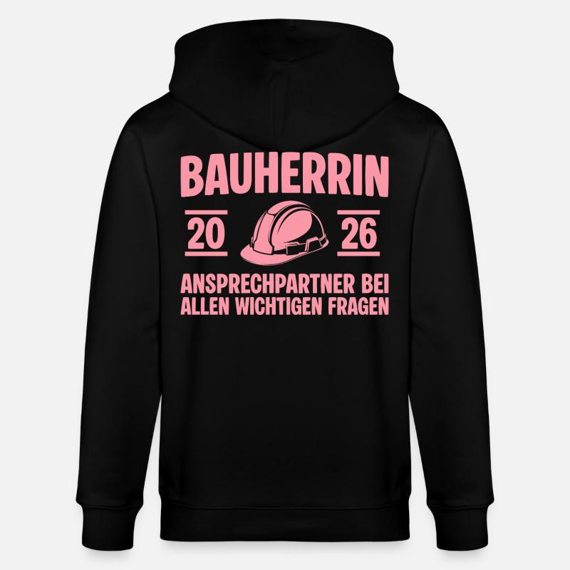 Hausbau Ansprechpartnerin Bauherrin 2026 - Stanley/Stella Unisex Bio-Kapuzenjacke CULTIVATOR  - Schwarz