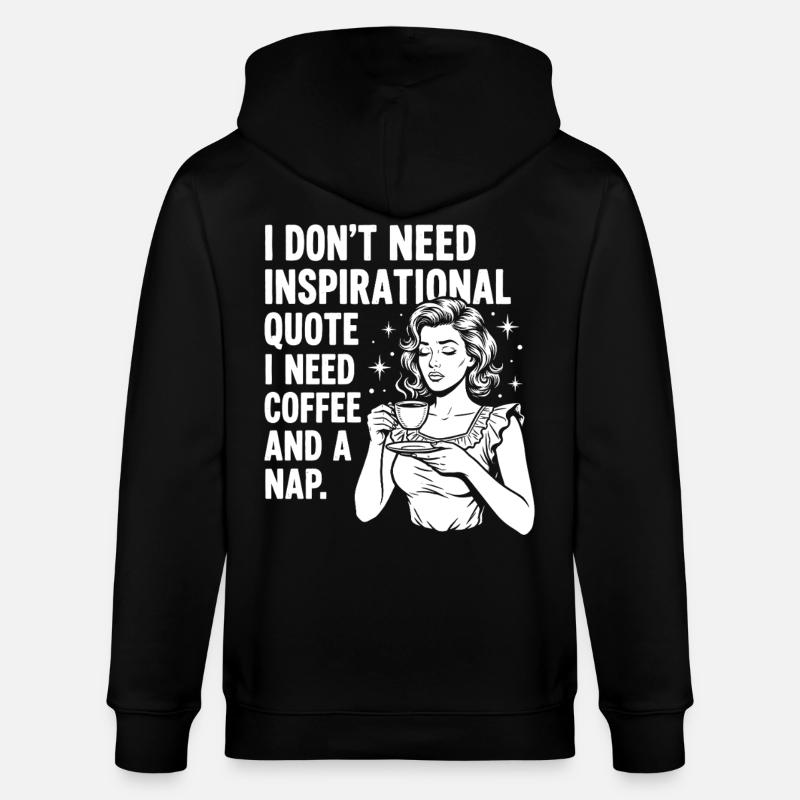 Echte Kaffeeliebe Nickerchen Statement - Stanley/Stella Unisex Bio-Kapuzenjacke CULTIVATOR  - Schwarz