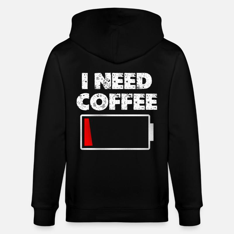 I need coffee battery empty - Stanley/Stella CULTIVATOR  Unisex Organic Hooded Jacket - black
