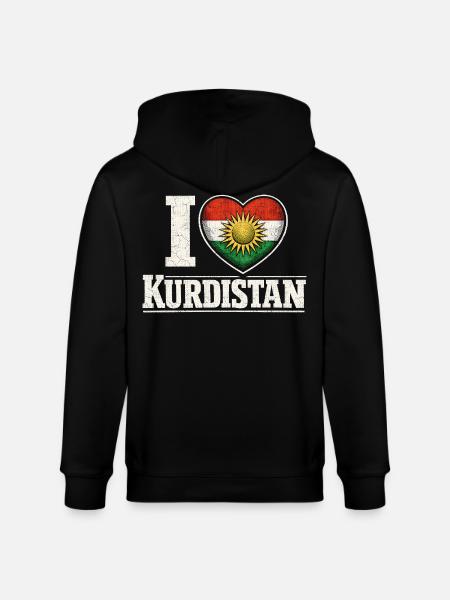 I Love Kurdistan Kurde Kurden - Stanley/Stella Unisex Bio-Kapuzenjacke CULTIVATOR - Schwarz
