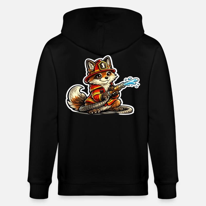 Fox pompier héros en action - Veste à capuche bio CULTIVATOR Stanley/Stella Unisexe - noir
