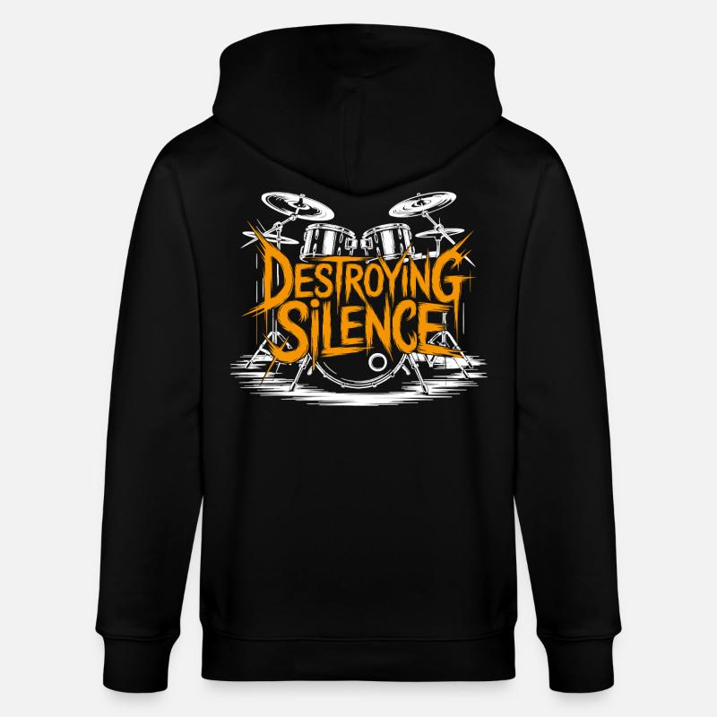 Schlagzeuger Drumset Design - Stanley/Stella Unisex Bio-Kapuzenjacke CULTIVATOR  - Schwarz