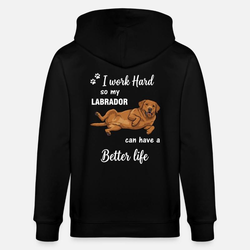 Echte Labrador Liebe Hundebesitzer Statement - Stanley/Stella Unisex Bio-Kapuzenjacke CULTIVATOR - Schwarz