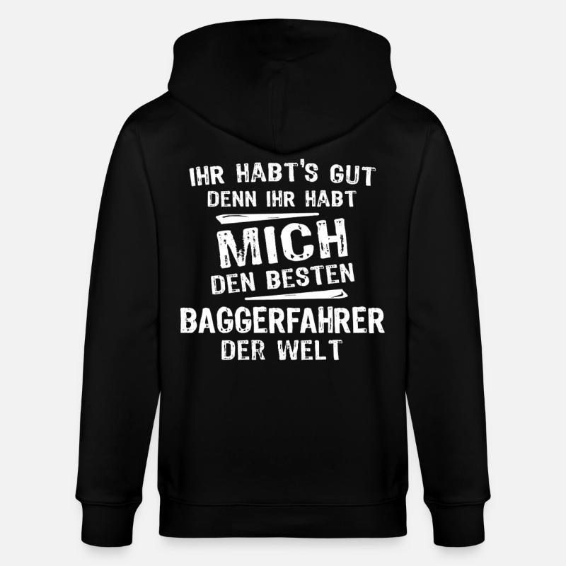 Baggerfahrer - Stanley/Stella Unisex Bio-Kapuzenjacke CULTIVATOR  - Schwarz