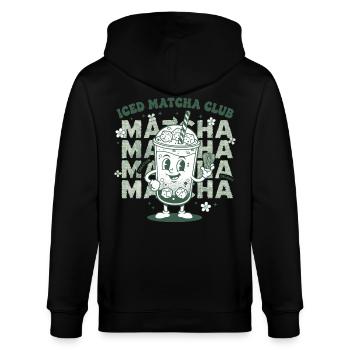 Iced Matcha Club Funny Matcha Tea Lover Green - Stanley/Stella Unisex Bio-Kapuzenjacke CULTIVATOR  - Schwarz - Hinten - Anna (173cm)