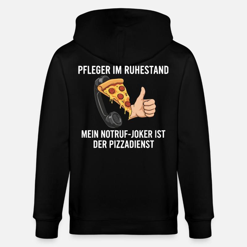 Rentner Notruf Pizzadienst - Stanley/Stella Unisex Bio-Kapuzenjacke CULTIVATOR  - Schwarz