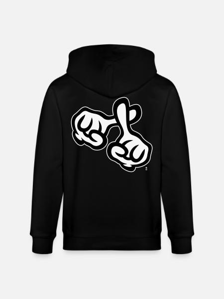 Kryds fingre (hænder / kryds / religion / NEG 1C) - Stanley/Stella økologisk unisex-hættejakke CULTIVATOR  - sort