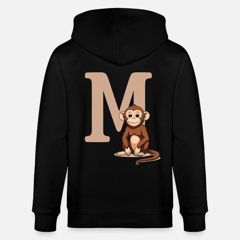 MonkeyM Design mit Großbuchstabe M - Stanley/Stella Unisex Bio-Kapuzenjacke CULTIVATOR  - Schwarz
