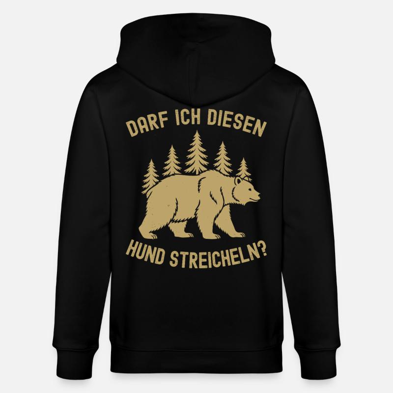 Wandern, Wanderung, Wanderer, Bär Meme - Stanley/Stella Unisex Bio-Kapuzenjacke CULTIVATOR - Schwarz