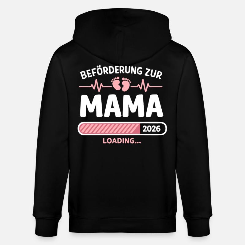 Mama 2026 Loading Beförderung Geschenk - Stanley/Stella Unisex Bio-Kapuzenjacke CULTIVATOR - Schwarz