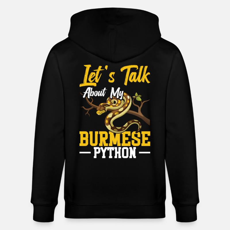 Burmesischer Python-Besitzer Schlangenterrarium Hide Python - Stanley/Stella Unisex Bio-Kapuzenjacke CULTIVATOR  - Schwarz