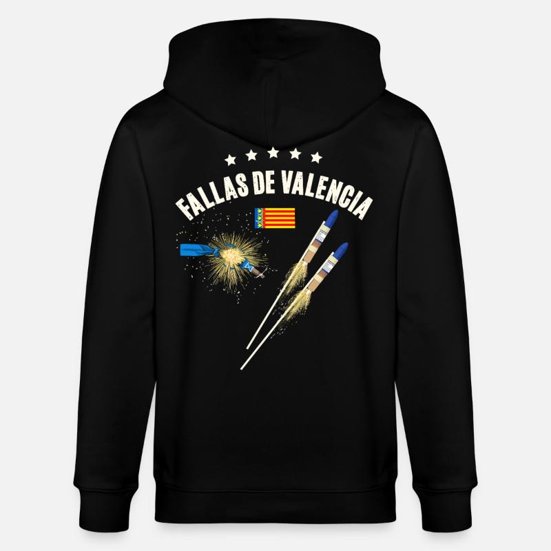 Feux d’artifice de Fallas de Valencia - Veste à capuche bio CULTIVATOR Stanley/Stella Unisexe - noir