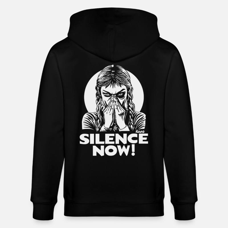 Silence maintenant Emblème du visage - Veste à capuche bio CULTIVATOR Stanley/Stella Unisexe - noir