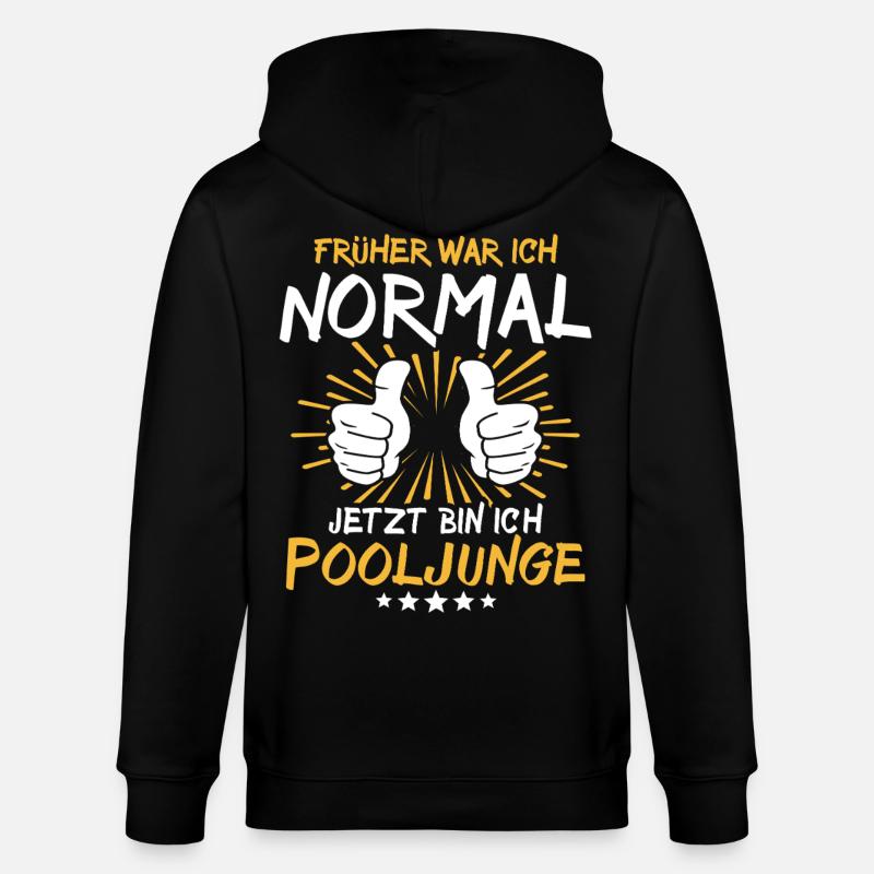 Pooljunge Spruch - Stanley/Stella Unisex Bio-Kapuzenjacke CULTIVATOR  - Schwarz