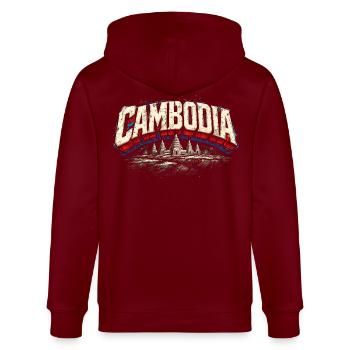 Kambodscha Kambodschaner Cambodge - Veste à capuche bio CULTIVATOR Stanley/Stella Unisexe - bordeaux - Dos - Anna (173cm)