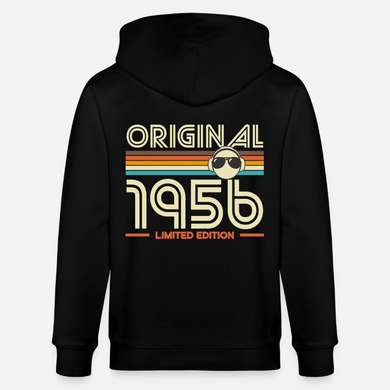 Original 1956 Retro Stripes - Veste à capuche bio CULTIVATOR Stanley/Stella Unisexe - noir