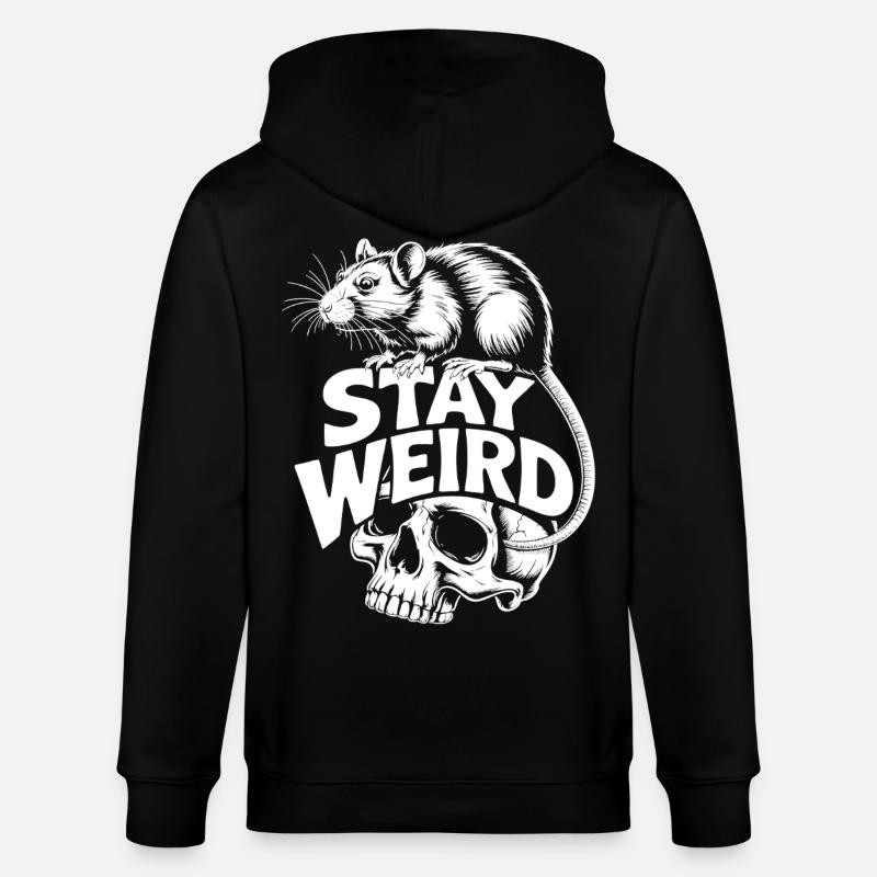 Reste Rat Crâne Bizarre - Veste à capuche bio CULTIVATOR Stanley/Stella Unisexe - noir