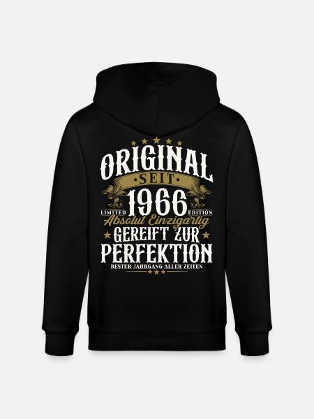 Original 1966 Vintage Birthday Gift - Stanley/Stella CULTIVATOR  Unisex Organic Hooded Jacket - black