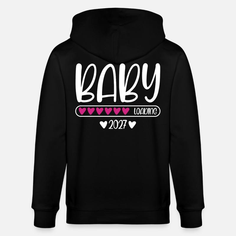Baby 2027 loading Herzchen Ladebalken - Stanley/Stella Unisex Bio-Kapuzenjacke CULTIVATOR  - Schwarz