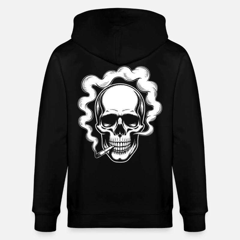 Conception du crâne fumant - Veste à capuche bio CULTIVATOR Stanley/Stella Unisexe - noir