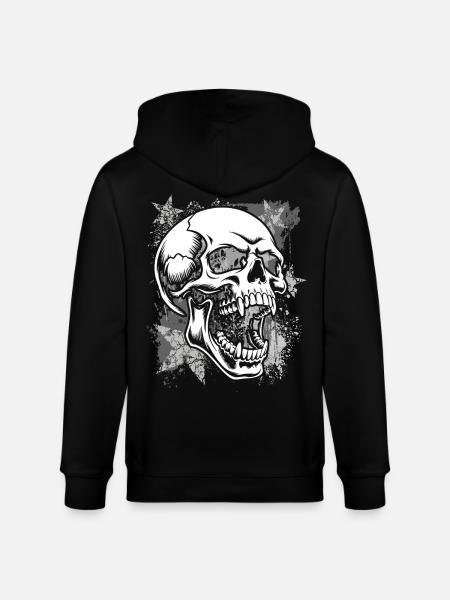 Grunge Skull Paint Splash - Stanley/Stella CULTIVATOR  Unisex Organic Hooded Jacket - black