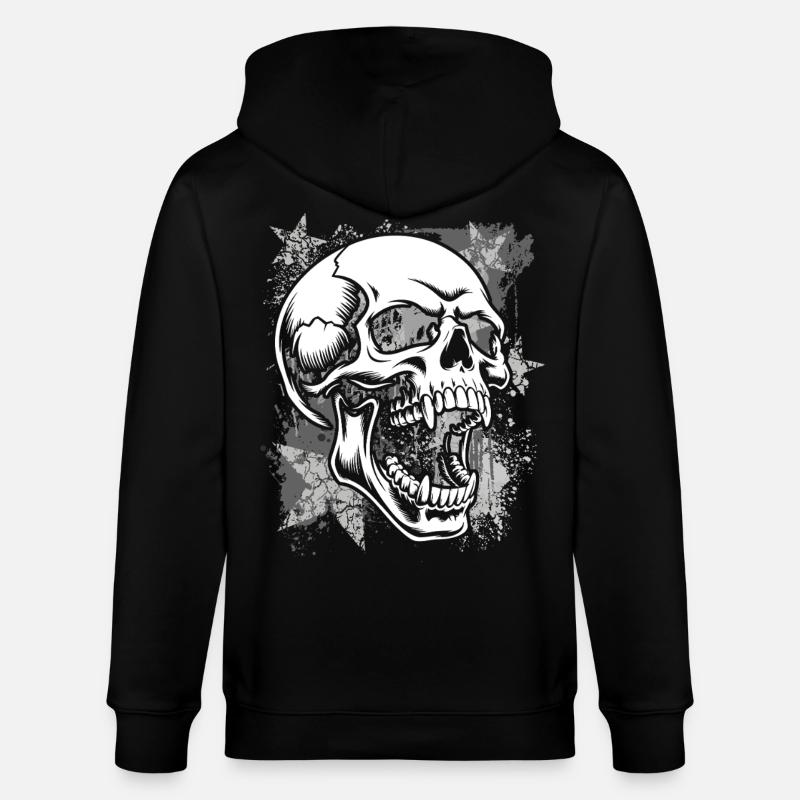 Grunge Schädel Farbspritzer - Stanley/Stella Unisex Bio-Kapuzenjacke CULTIVATOR  - Schwarz
