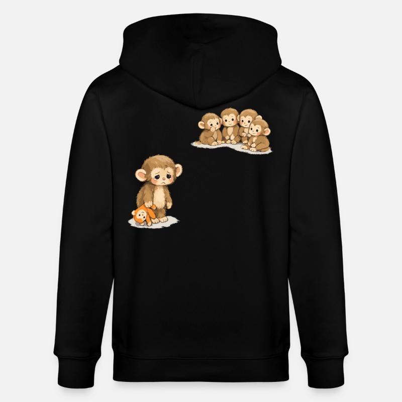 Baby Monkey Punch - Viral Sad Monkey - Stanley/Stella CULTIVATOR  Unisex Organic Hooded Jacket - black