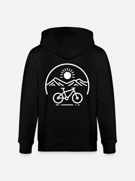 Mountain Panorama Bicycle Logo - Stanley/Stella CULTIVATOR  Unisex Organic Hooded Jacket - black