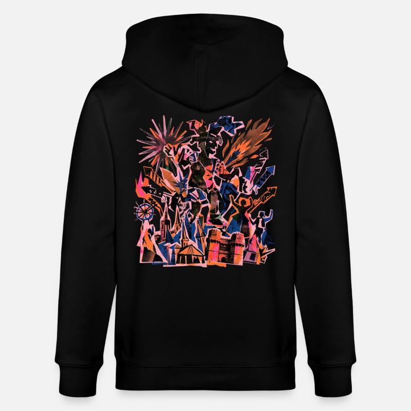 Fallas De Valencia Risographie - Stanley/Stella Unisex Bio-Kapuzenjacke CULTIVATOR  - Schwarz