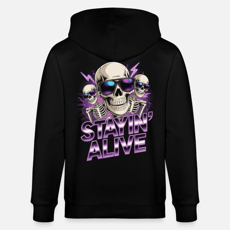 T-shirt Retro Skull – Conception néon - Veste à capuche bio CULTIVATOR Stanley/Stella Unisexe - noir