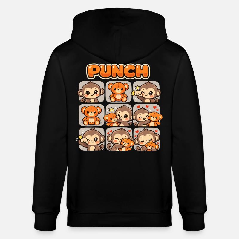 Affe Süßer Baby Faustschlag Geschenk - Stanley/Stella Unisex Bio-Kapuzenjacke CULTIVATOR - Schwarz