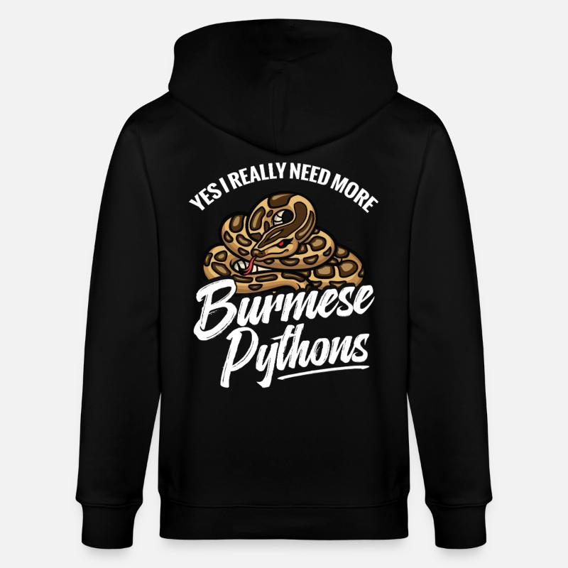 Python-Liebhaber Schlangen-Mama Terrarium-Reptilien-Papa - Stanley/Stella Unisex Bio-Kapuzenjacke CULTIVATOR  - Schwarz