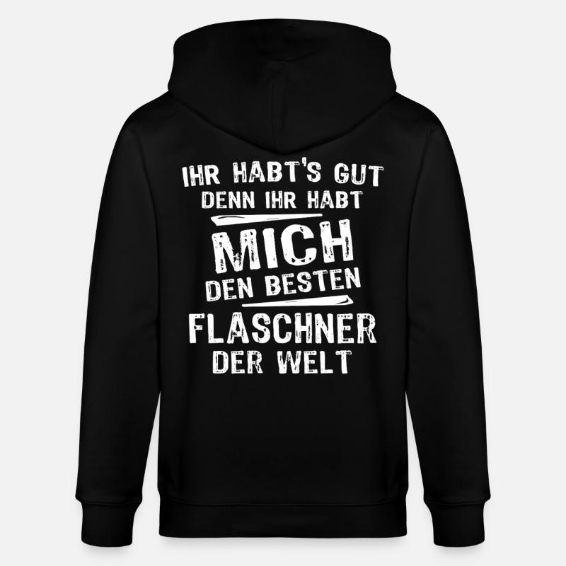 Flaschner - Stanley/Stella Unisex Bio-Kapuzenjacke CULTIVATOR  - Schwarz