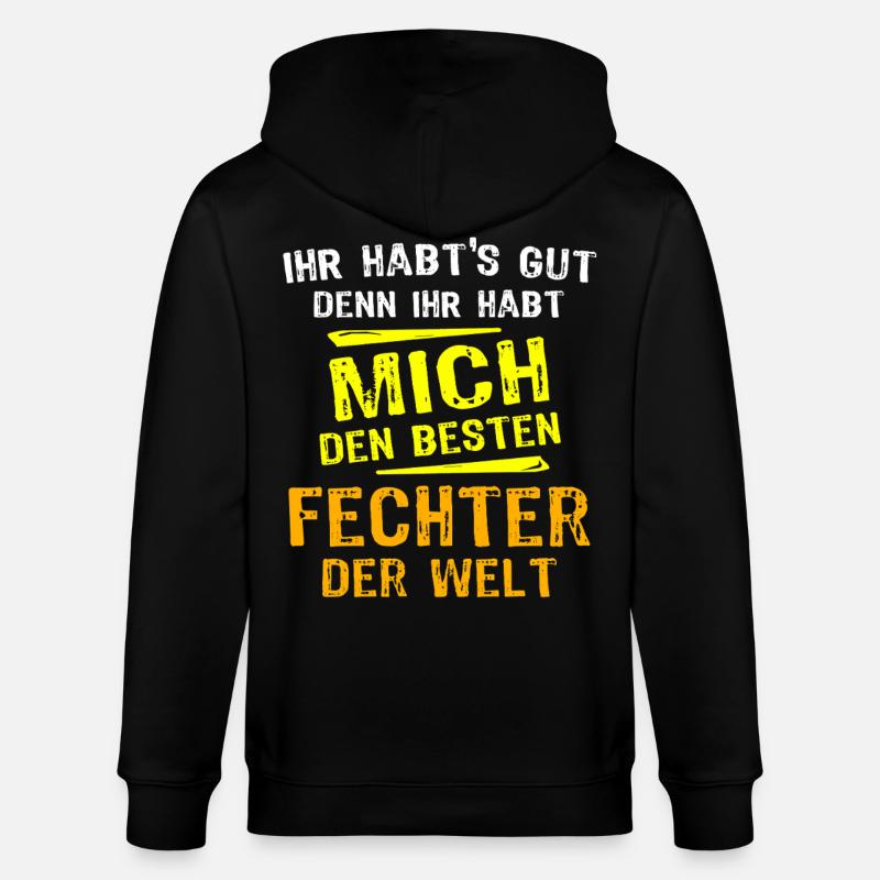 Fechter Geschenk - Stanley/Stella Unisex Bio-Kapuzenjacke CULTIVATOR  - Schwarz