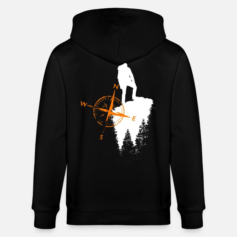 Motif de vagabond avec compa - Veste à capuche bio CULTIVATOR Stanley/Stella Unisexe - noir