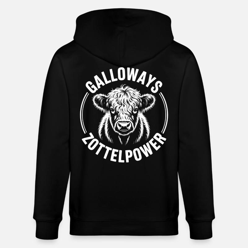 Tête de bœuf de Galloway - Veste à capuche bio CULTIVATOR Stanley/Stella Unisexe - noir