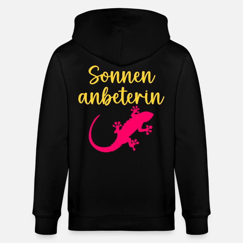 Sonnenanbeterin Eidechse Sommer Sonne - Stanley/Stella Unisex Bio-Kapuzenjacke CULTIVATOR  - Schwarz