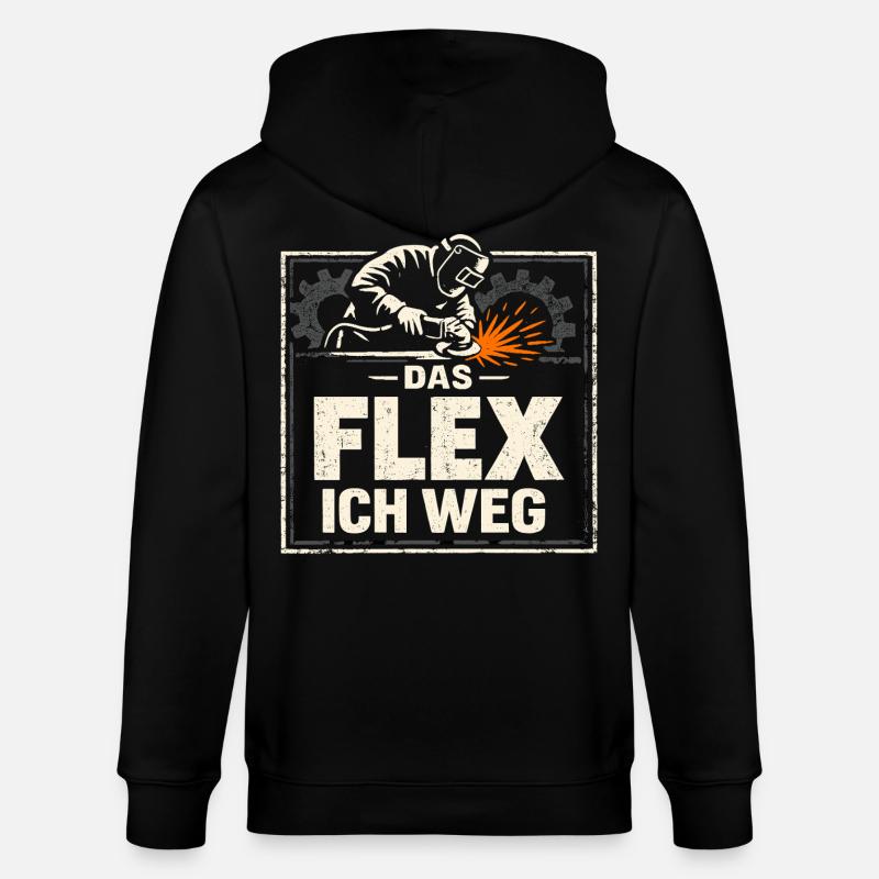 Schweißer Das Flex Ich Weg Geschenk - Stanley/Stella Unisex Bio-Kapuzenjacke CULTIVATOR  - Schwarz