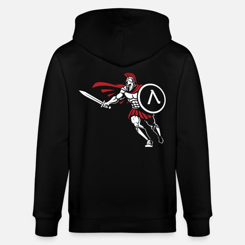 Spartan Attack Sword Shield Spartan-Maskottchen - Stanley/Stella Unisex Bio-Kapuzenjacke CULTIVATOR  - Schwarz