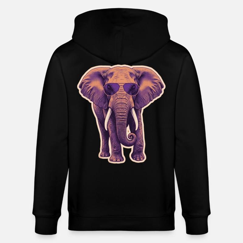 Lunettes d’été éléphant - Veste à capuche bio CULTIVATOR Stanley/Stella Unisexe - noir