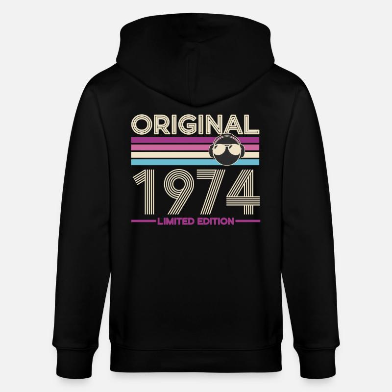 1974 Edition Originale Retro - Veste à capuche bio CULTIVATOR Stanley/Stella Unisexe - noir