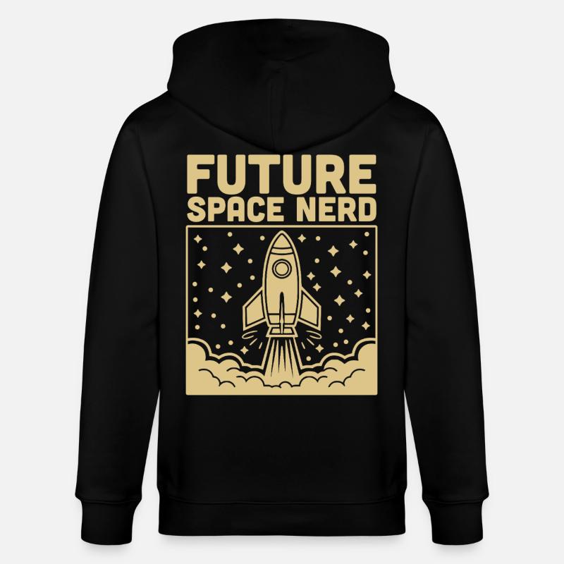 Future Space Nerd Space Rocket Launch - Stanley/Stella CULTIVATOR  Unisex Organic Hooded Jacket - black