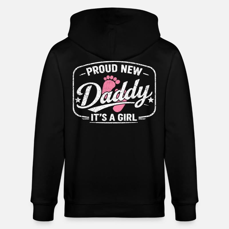 Werdender Papa & Vater, Geburt Tochter Mädchen - Stanley/Stella Unisex Bio-Kapuzenjacke CULTIVATOR - Schwarz