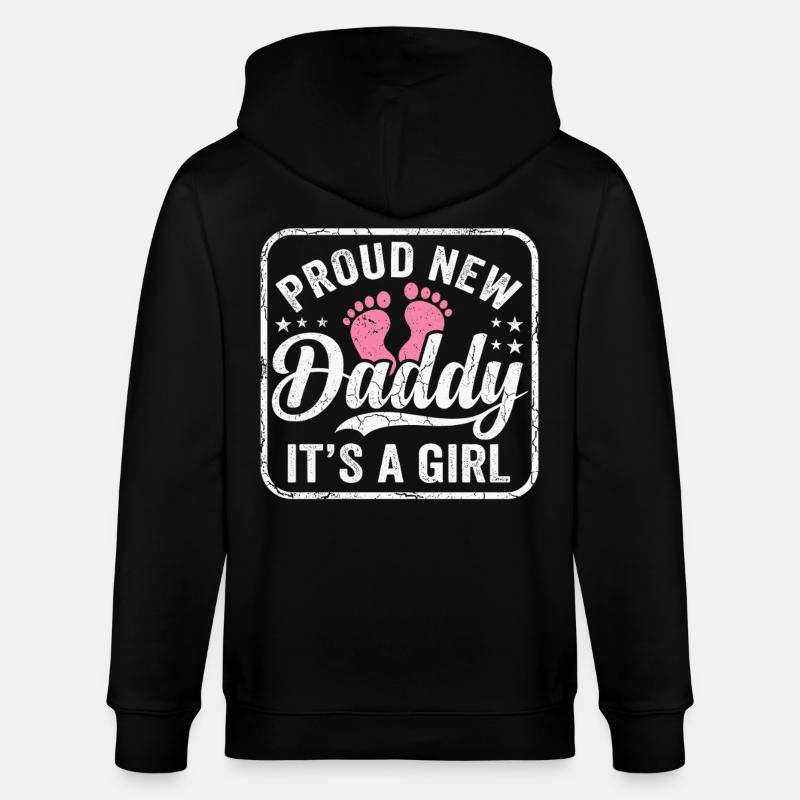 Werdender Papa & Vater, Geburt Tochter Mädchen - Stanley/Stella Unisex Bio-Kapuzenjacke CULTIVATOR  - Schwarz